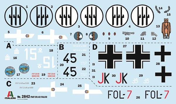 Italeri Fiat Cr.42 Falco Assault/Night Fighter 1:48 Diecast Model Kit