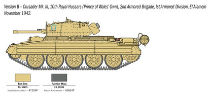 Italeri -6592 Crusader MK.II with British Crew El Alamein 1942-2022, 1:35 Scale, Model Kit, Plastic Model Kit, Modeling, Multicoloured, 17 cm, IT6592