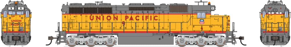 Broadway Limited 4295 EMD SD45, UP #9, Yellow & Gray, Paragon4 Sound/DC/DCC, HO