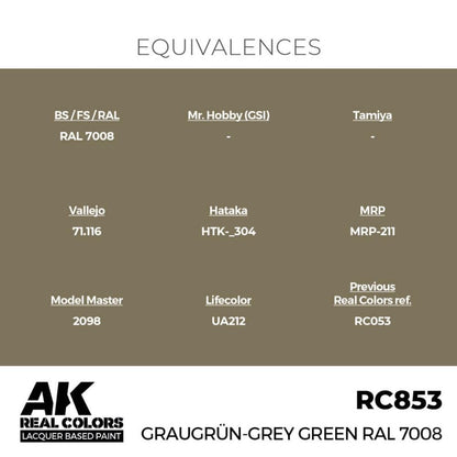 AK Interactive Real Colors Graugrün-Grey Green RAL 7008 17 ml.