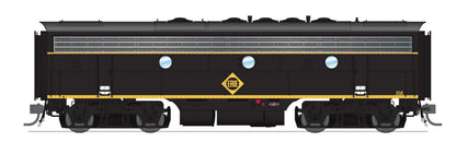 Broadway Limited 6675 EMD F7 A/B Set, Erie 711A/711B, Black & Yellow, A-Unit Paragon4 Sound/DC/DCC, Unpowered B, HO