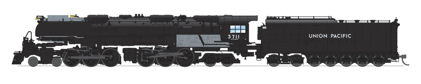 Broadway Limited 8653 UP Challenger 4-6-6-4, #3714, Black & Graphite, Oil Tender, w/Wind Wings, No-Sound/DCC-Ready, N Scale