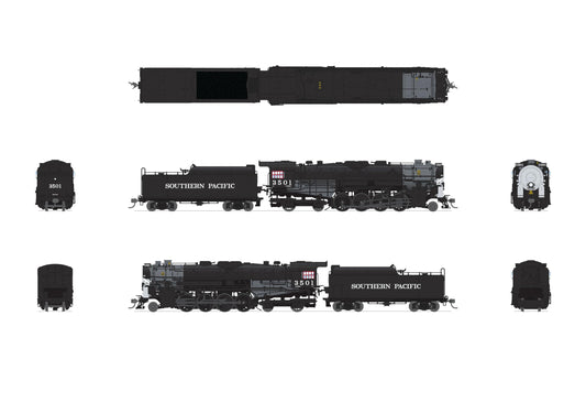 Broadway Limited 7907 Southern Pacific 2-8-4 Berkshire, T1a #3509, 4-axle Tender, No-Sound/DCC-Ready, HO