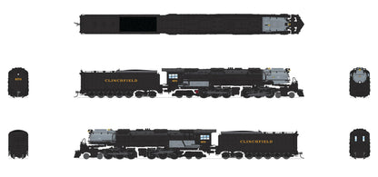 Broadway Limited 8660 Clinchfield Challenger 4-6-6-4, #674, Black & Graphite, Coal Tender, No-Sound/DCC-Ready, N Scale