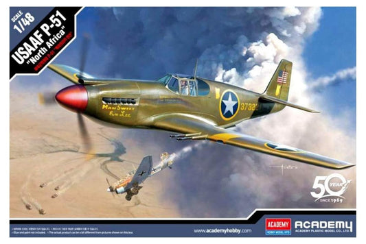 Academy 1/48 US Army Air Force P-51 Mustang North African Front Plastic Model 12338