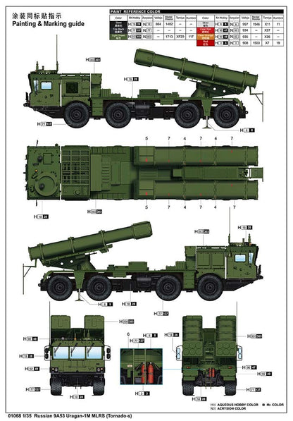 1/35 Russian 9A53 Uragan-1M MLRS (Tornado-S) Multiple Launch Rocket System (D)