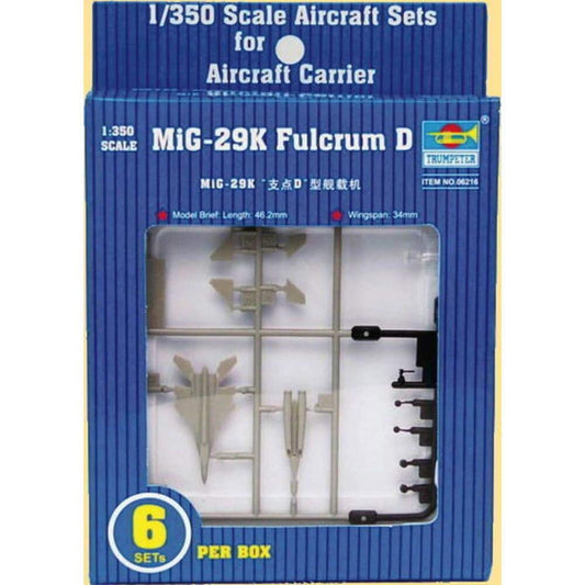 1/350 MiG29K Fulcrum D Aircraft Set for Carrier Kuznetsov (6/Bx) Model Kit