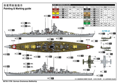 1/700 German Gneisenau Battleship