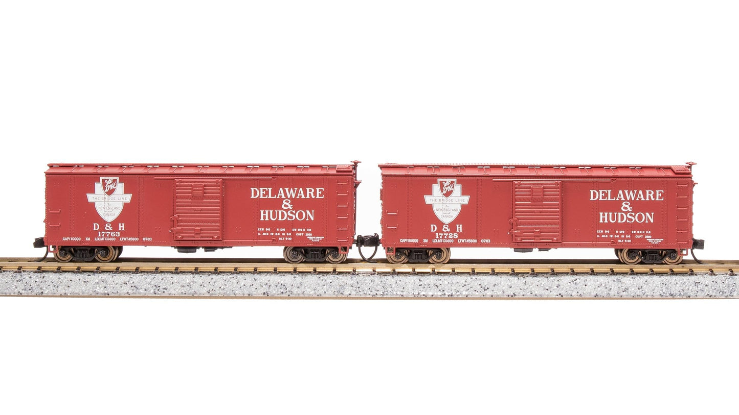 Broadway Limited 7277 USRA 40' Steel Boxcar, D&H, 2-Pack, N