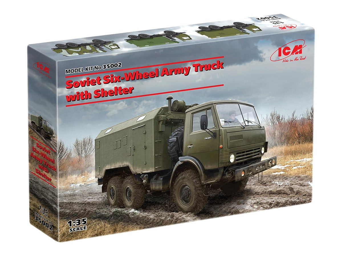 Plastic Vehicle Model Soviet Six-Wheel Army Truck with Shelter - Scale 1:35