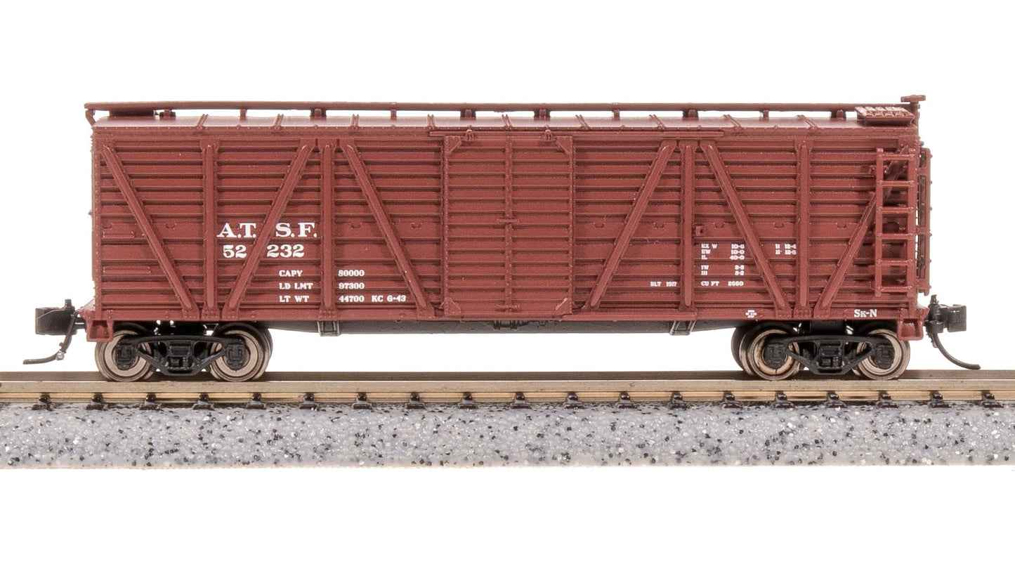 Broadway Limited 8457 40' Wood Stock Car, ATSF 52240, Mule Sounds, N Scale