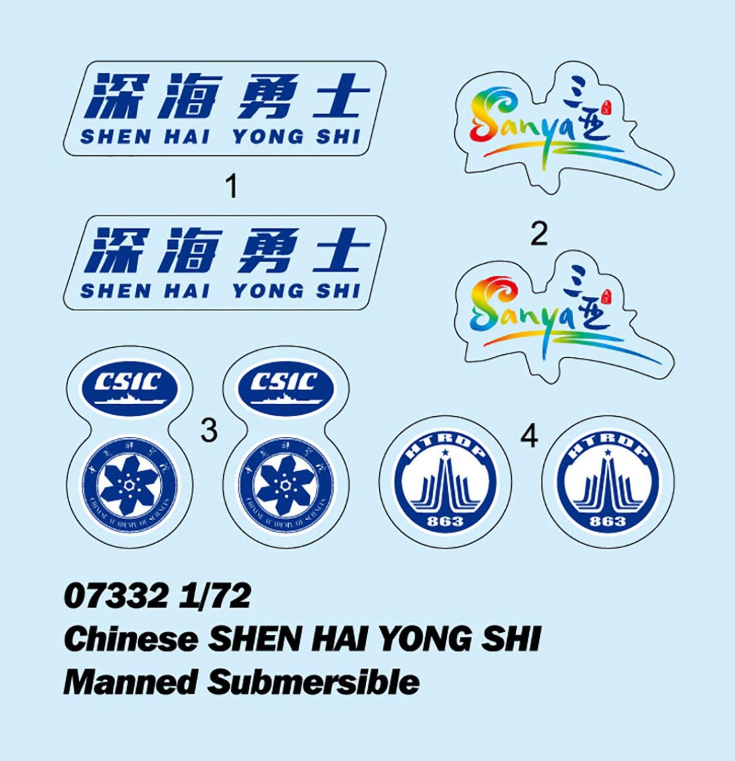 1/72 Chinese Shen Hai Yong Shi 4500-Meter Manned Submersible (Pre-Painted Snap)