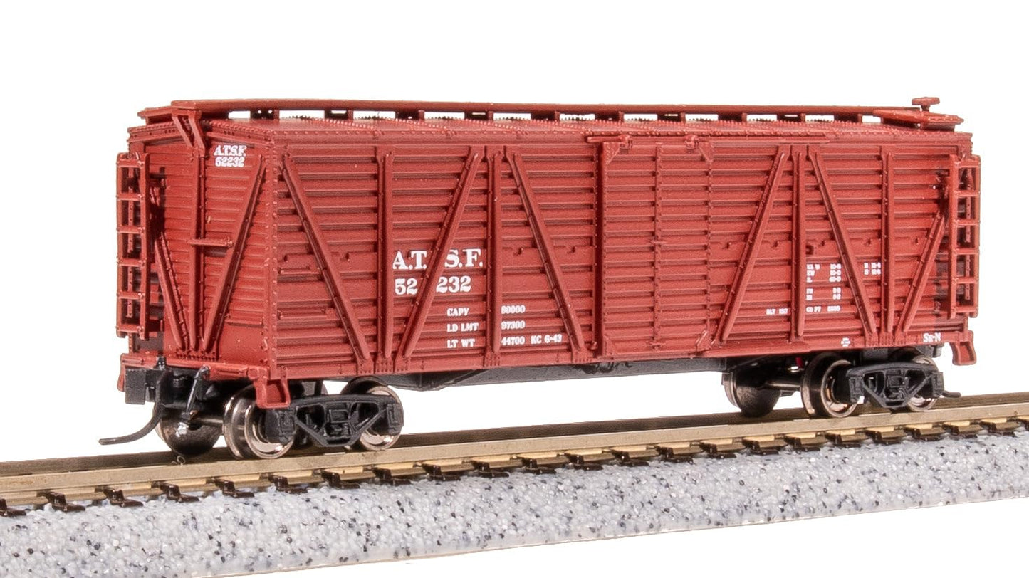 Broadway Limited 8457 40' Wood Stock Car, ATSF 52240, Mule Sounds, N Scale