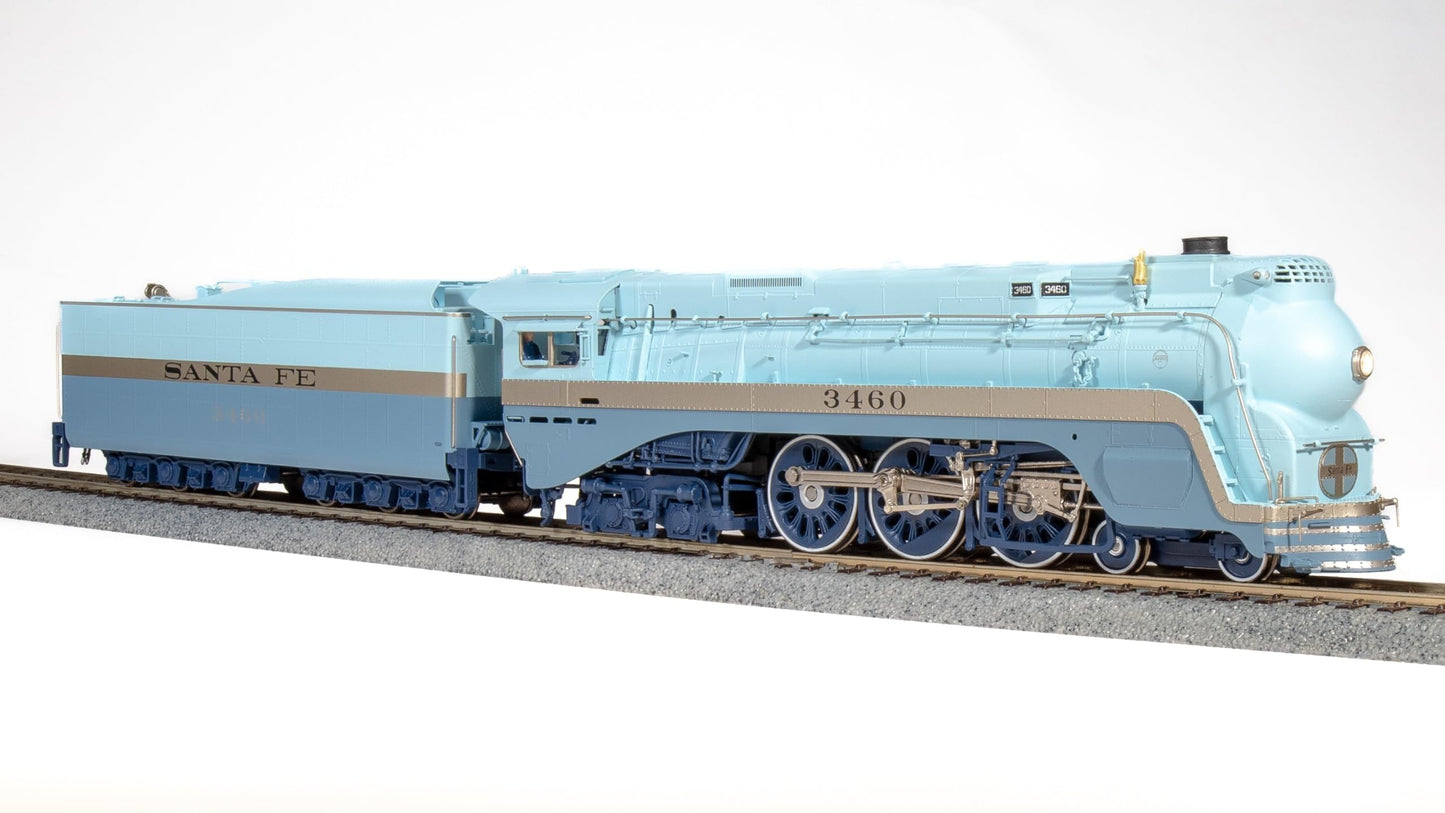 Broadway Limited Imports 7350 ATSF Blue Goose, 3460, As-Delivered w/ 3460 on Side of Tender, Paragon4 Sound/DC/DCC, Smoke, HO