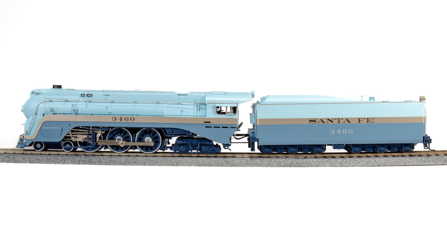 Broadway Limited Imports 7350 ATSF Blue Goose, 3460, As-Delivered w/ 3460 on Side of Tender, Paragon4 Sound/DC/DCC, Smoke, HO