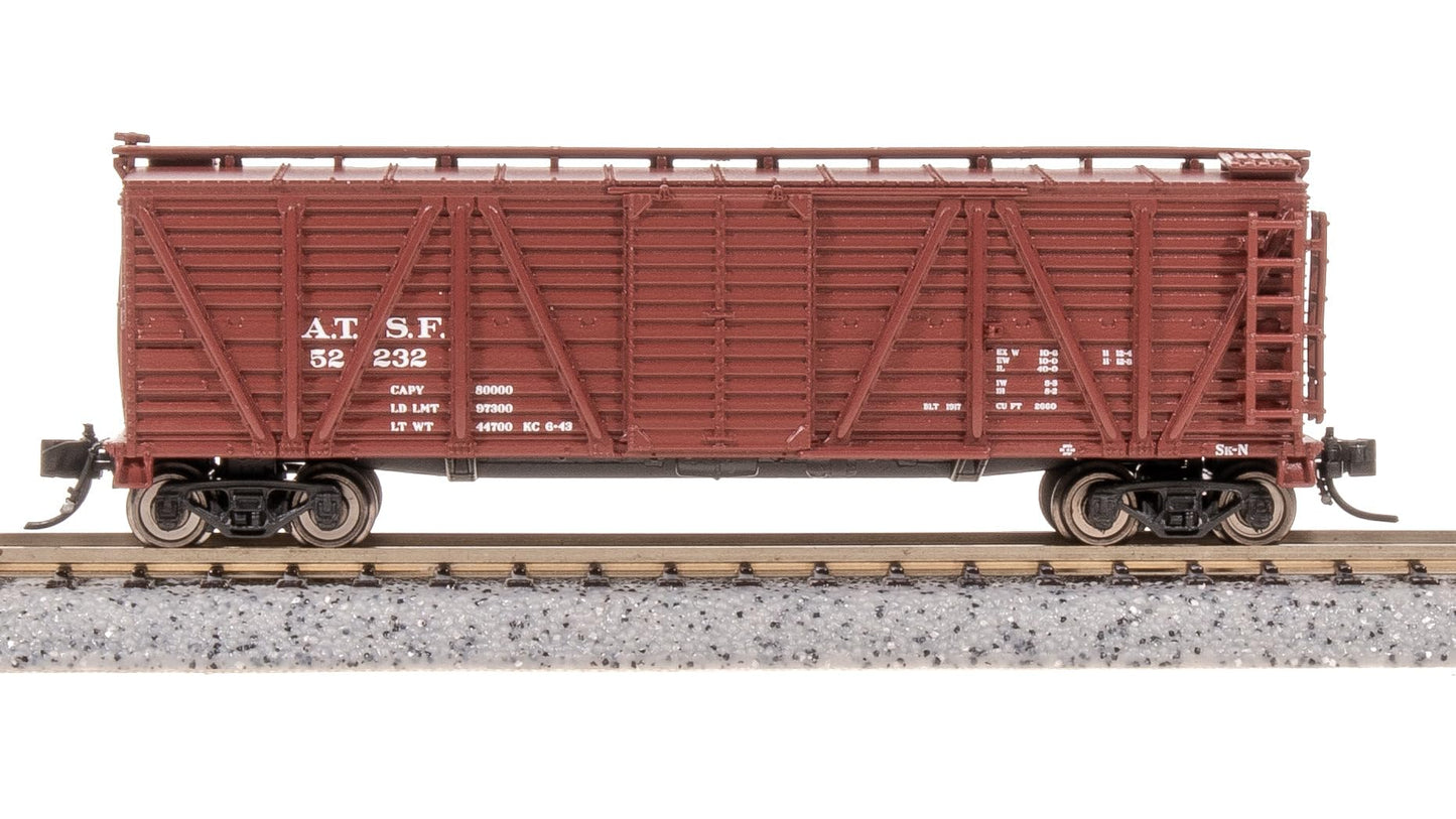 Broadway Limited 8457 40' Wood Stock Car, ATSF 52240, Mule Sounds, N Scale