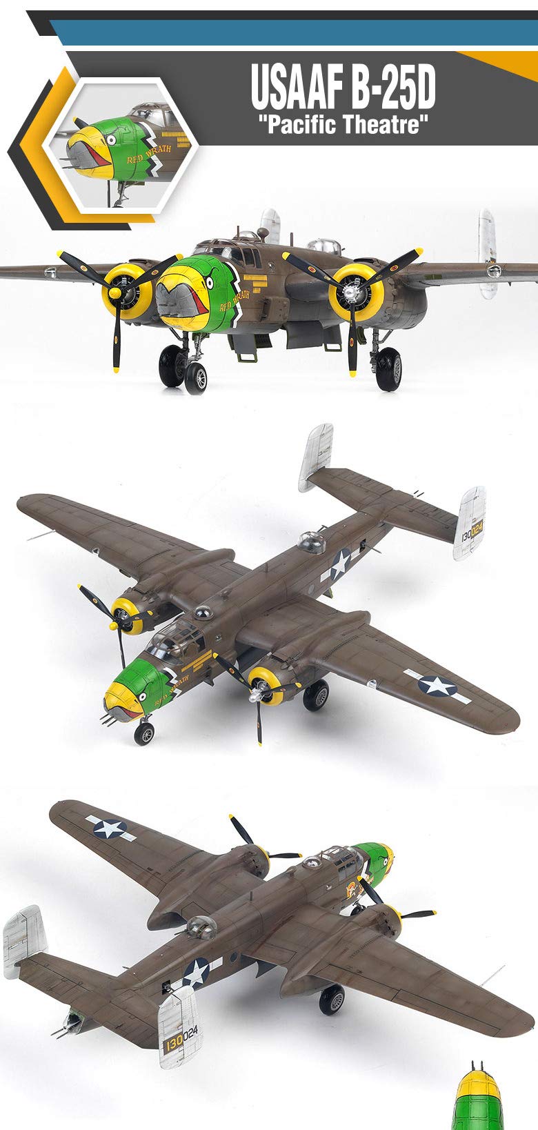 ACA12328 1:48 Academy B-25D Mitchell 'Pacific Theater' [Model Building KIT]