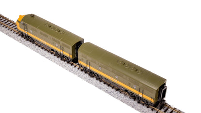 Broadway Limited 6831 EMD F3 A/B, CN 9003/9004, Olive Green & Imitation Gold, A-Unit Paragon4 Sound/DC/DCC, Unpowered B-Unit, N