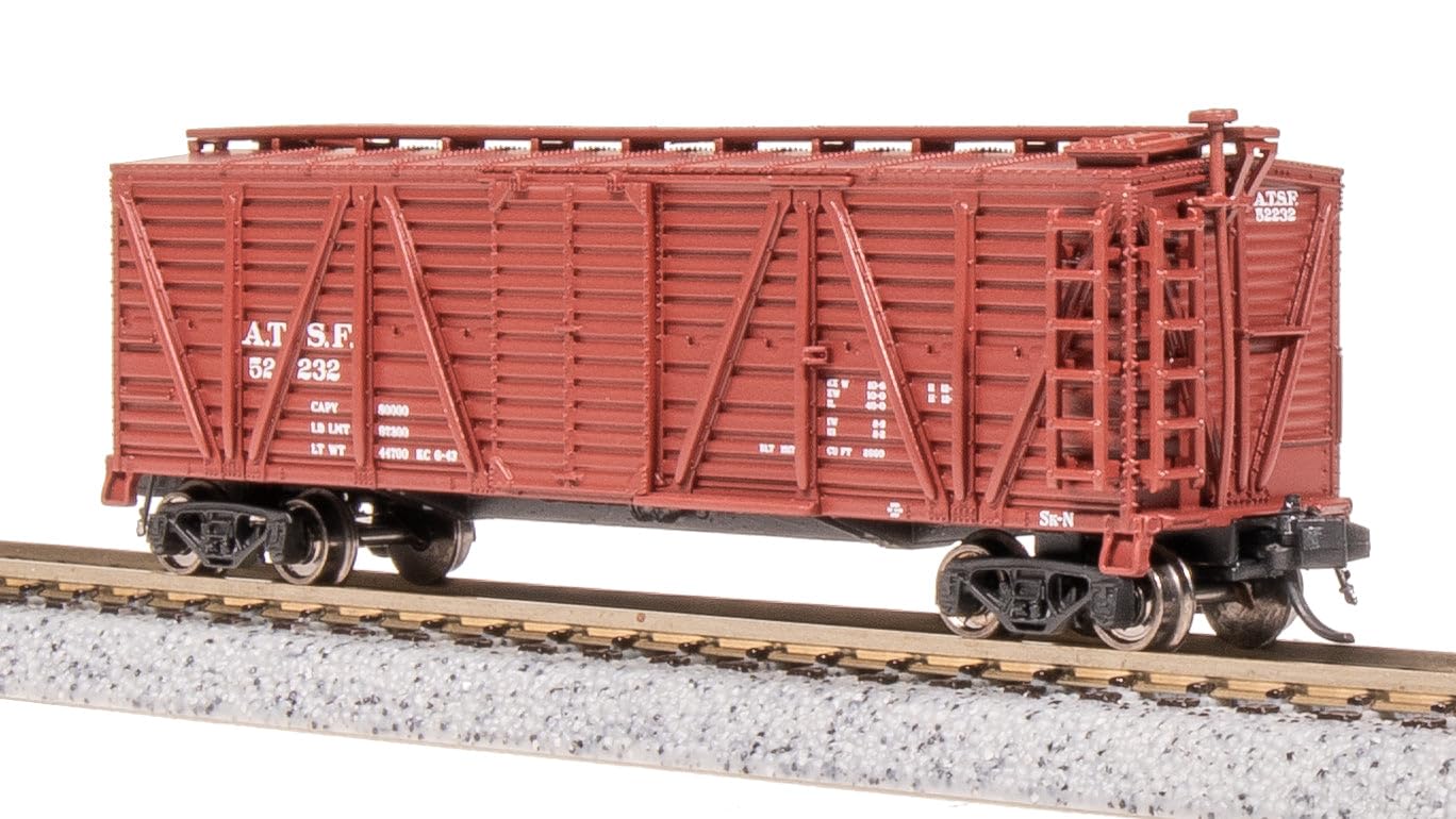 Broadway Limited 8457 40' Wood Stock Car, ATSF 52240, Mule Sounds, N Scale
