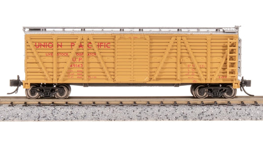 Broadway Limited 8463 40' Wood Stock Car, UP 49340, Mule Sounds, N Scale