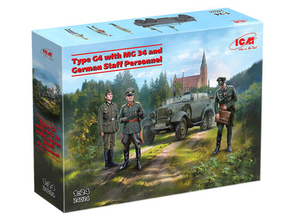 Type G4 with MG 34 and German Staff Personnel - Plastic Military Model Kit - Scale 1:24