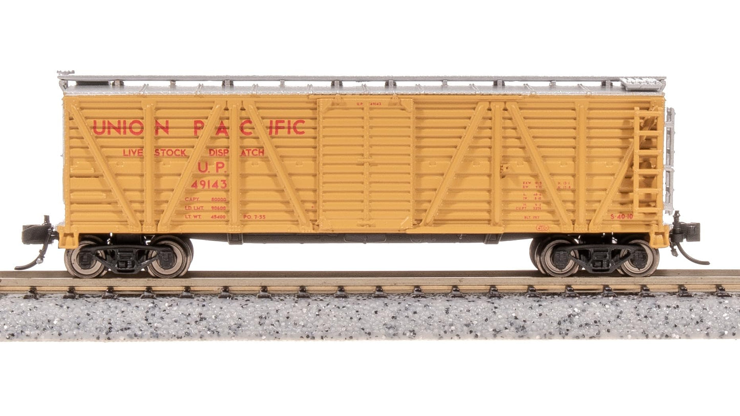 Broadway Limited 8463 40' Wood Stock Car, UP 49340, Mule Sounds, N Scale