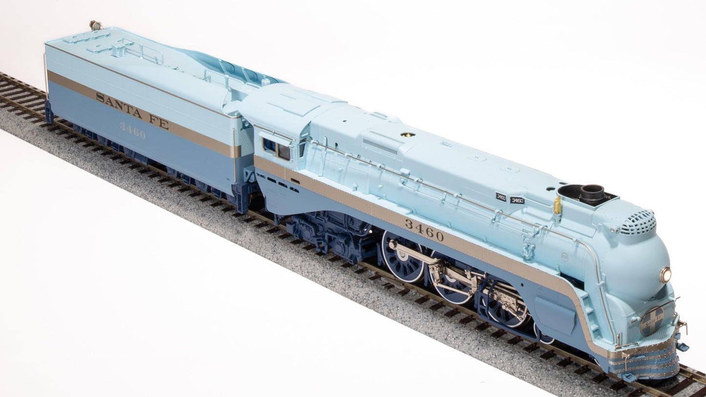 Broadway Limited Imports 7350 ATSF Blue Goose, 3460, As-Delivered w/ 3460 on Side of Tender, Paragon4 Sound/DC/DCC, Smoke, HO