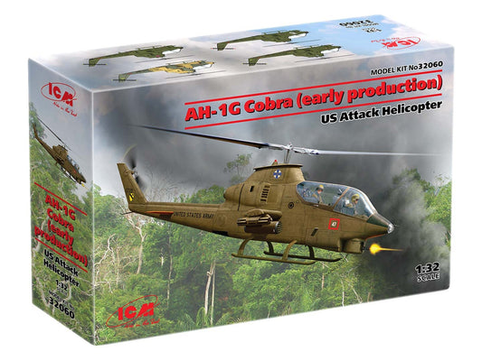 Plastic Military Helicopter AH-1G Cobra (Early Production), US Attack Helicopter Model - Scale 1:32
