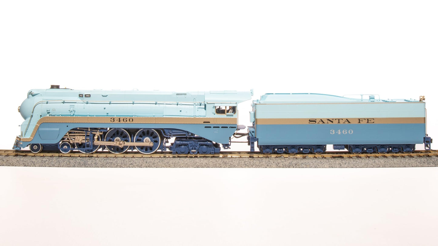 Broadway Limited Imports 7350 ATSF Blue Goose, 3460, As-Delivered w/ 3460 on Side of Tender, Paragon4 Sound/DC/DCC, Smoke, HO