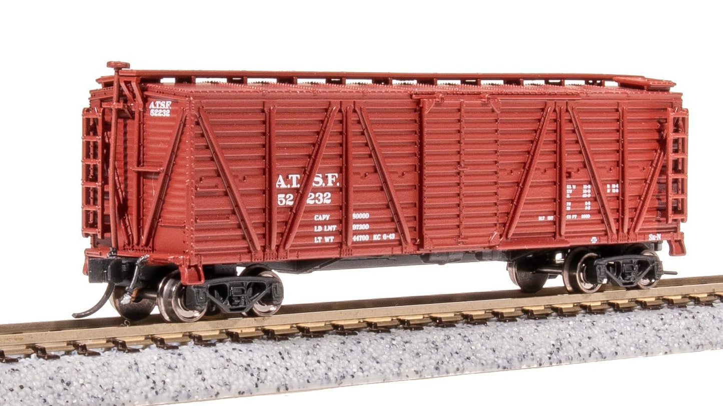 Broadway Limited 8457 40' Wood Stock Car, ATSF 52240, Mule Sounds, N Scale