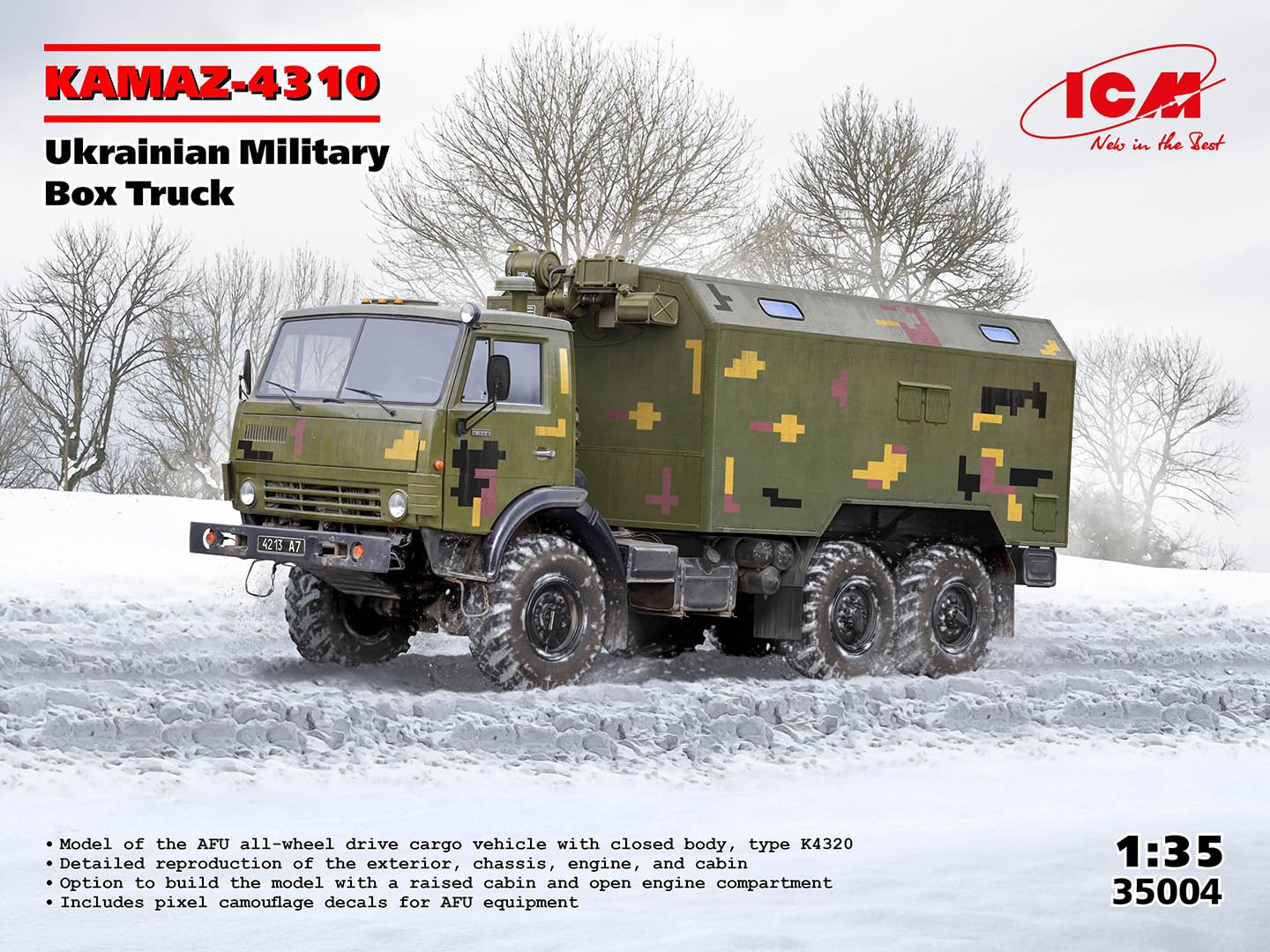 KAMAZ-4310 Ukrainian Military Box Truck - Plastic Military Model Kit - Scale 1:35
