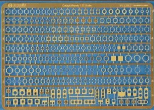 1/24 WWI-20th Century Cockpit Instrument Bezels (Photo-Etch) (D)