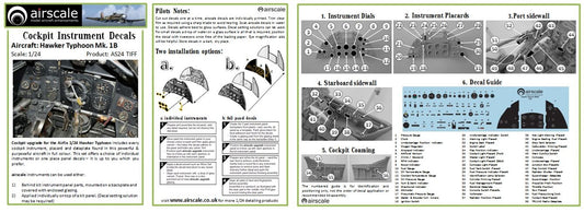 1/24 Hawker Typhoon Mk 1B Instrument Panel (Decal) (D)