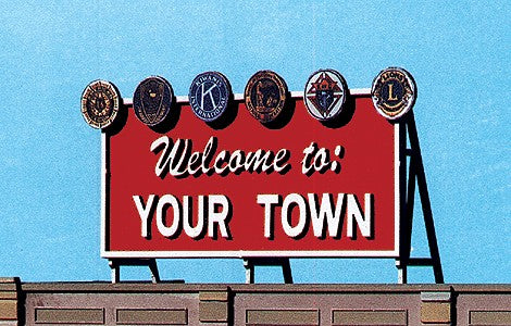 Welcome to Your Town Billboard Kit For HO, S, O Scale