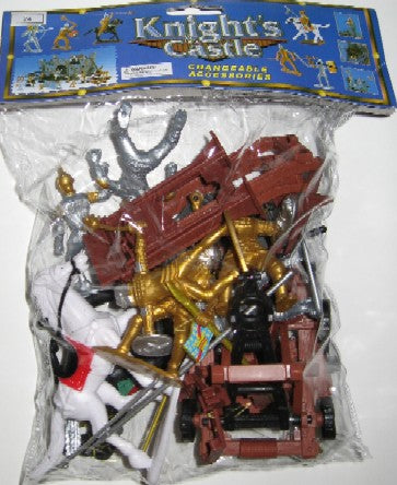 1/32 Knights & Armor Figure Playset (6 w/Weapons, 2 Horses, Cannon, Catapult & Acc) (Bagged)