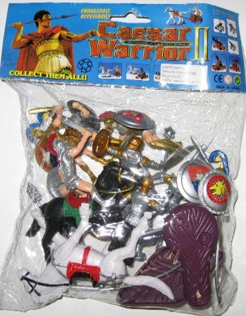 1/32 Caesar Knights & Horses Playset (12 w/Shields, Weapons, 2 Horses & Acc) (Bagged)