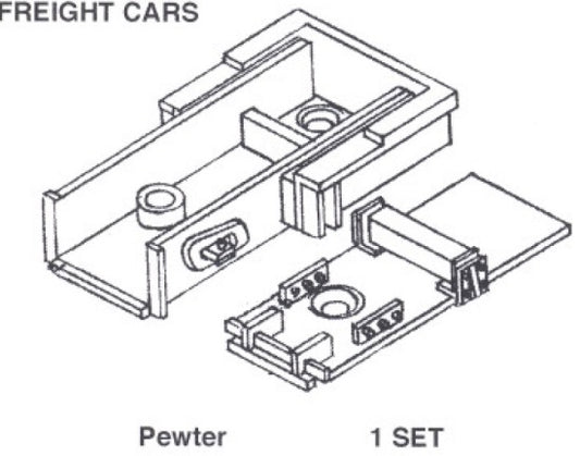 HO Freight Car 50'/60' Coupler Pocket 20" Cushion Type