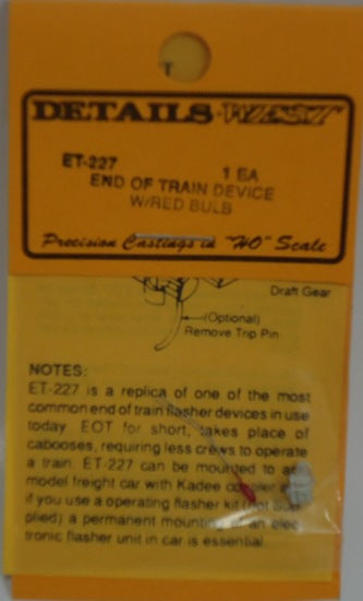 HO End of Train Device w/Red Bulb