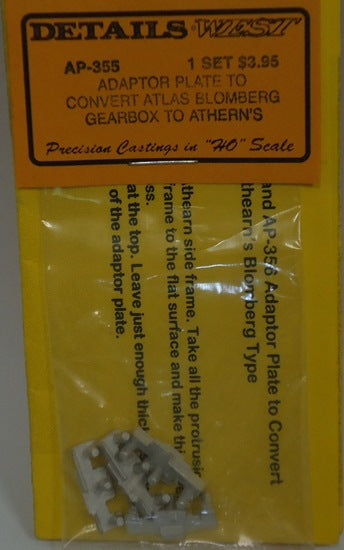 HO Adaptor Plate to Convert ATL Blomberg Gear Box to ATH (1 Set)