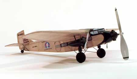 17-1/2" Wingspan Ford Tri-Motor Rubber Pwd Aircraft Laser Cut Kit