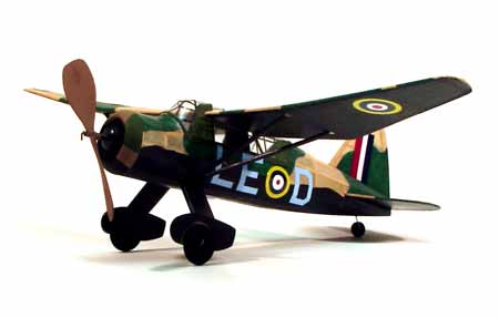 17-1/2" Wingspan Lysander Rubber Pwd Aircraft Laser Cut Kit