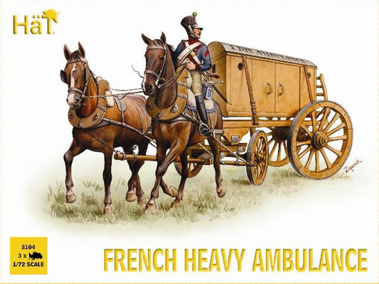 1/72 Napoleonic French Heavy Ambulance (3 w/3 Figs & 6 Horses)