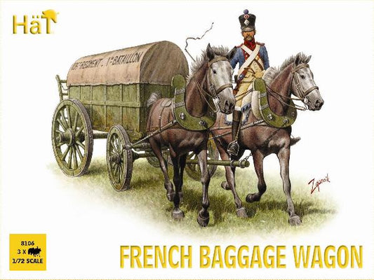 1/72 Napoleonic French Horse Drawn Baggage Wagon (3 Sets)