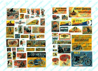 HO 1920-50's Vintage Motorcycle Posters/Signs (59)