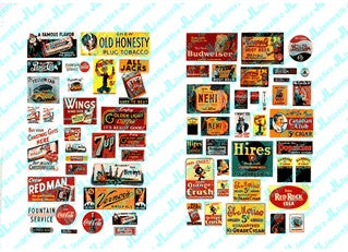 HO 1930-50's Saloon & Tavern Signs #2 Weathered (62)