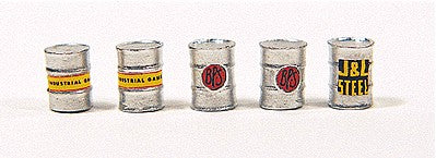 HO Custom Oil Barrels Silver, Industrial (5)