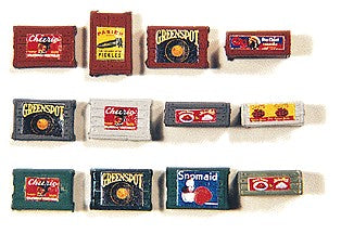 HO Custom Crates Small Gray, Fruit/Food (4)