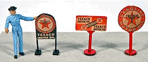 HO Vintage Texaco Gas Station Curb Signs (3)