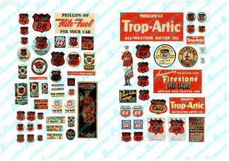 HO 1930-50's Vintage Phillips 66 Gas Station Posters/Signs (71)