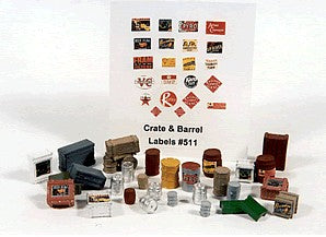 HO Crates, Kegs & Barrels (30pc)